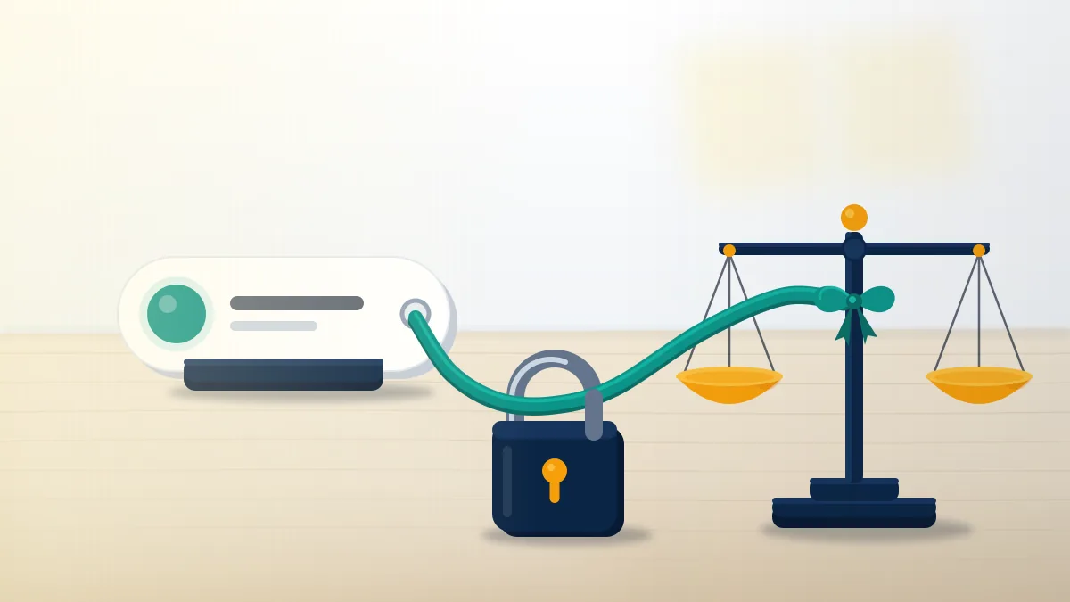 Username tag beside a padlock and a balance scale, showing the instagram username policy limits on taking a handle away.