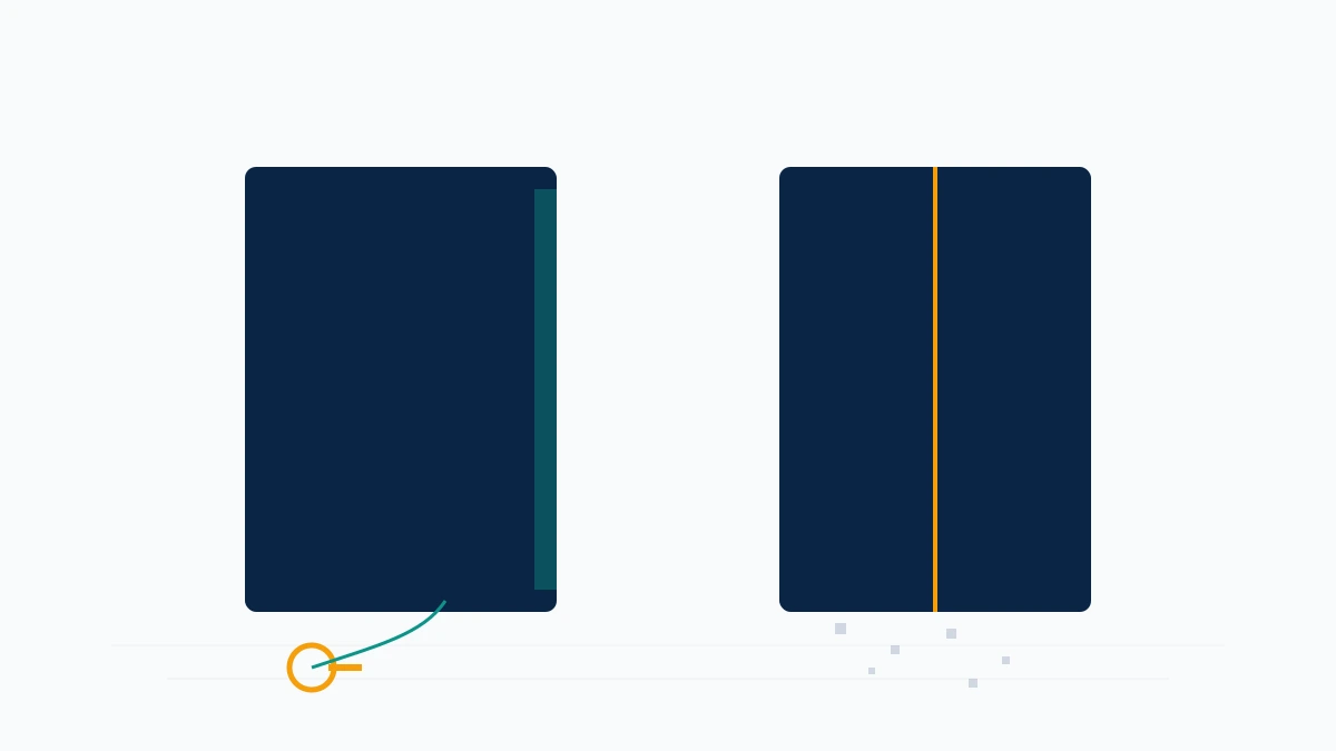 Two sealed panels compare what happens when you disable Snapchat account access versus deleting it permanently.