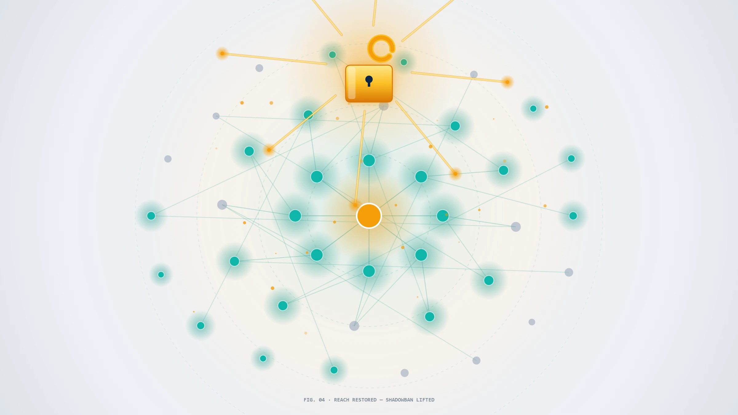 Visual metaphor of restored reach and unlocked visibility, depicting how to avoid a shadow ban on Instagram.