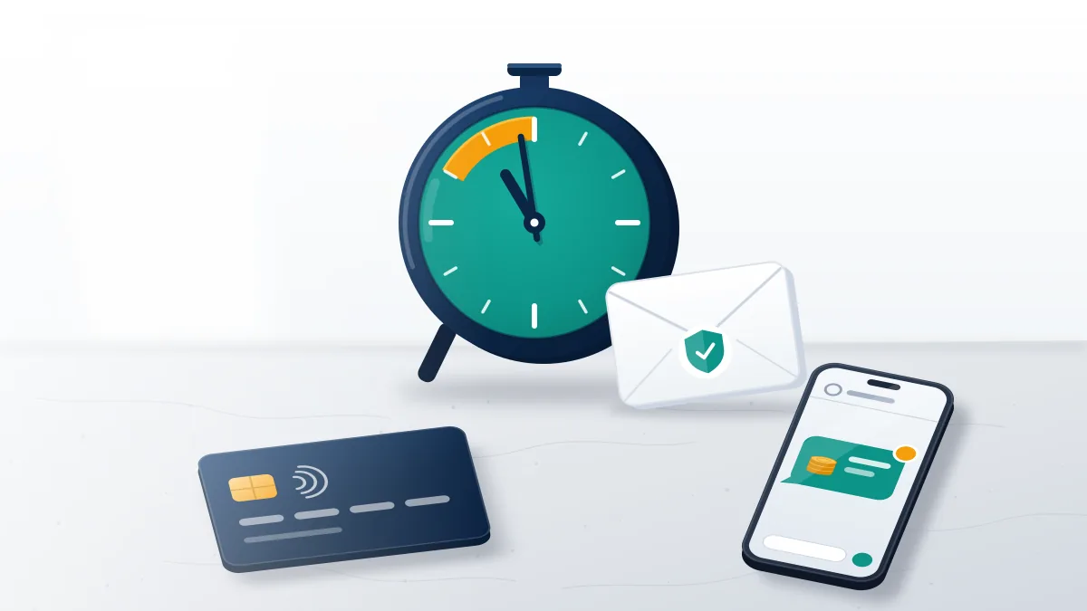 A bank card, a chat bubble and a ticking clock: how to report a FB scammer to your bank before the dispute window closes.