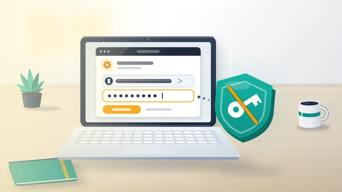Laptop with a password field and a shield over a crossed key, the login risk of an instagram handle checker tool.