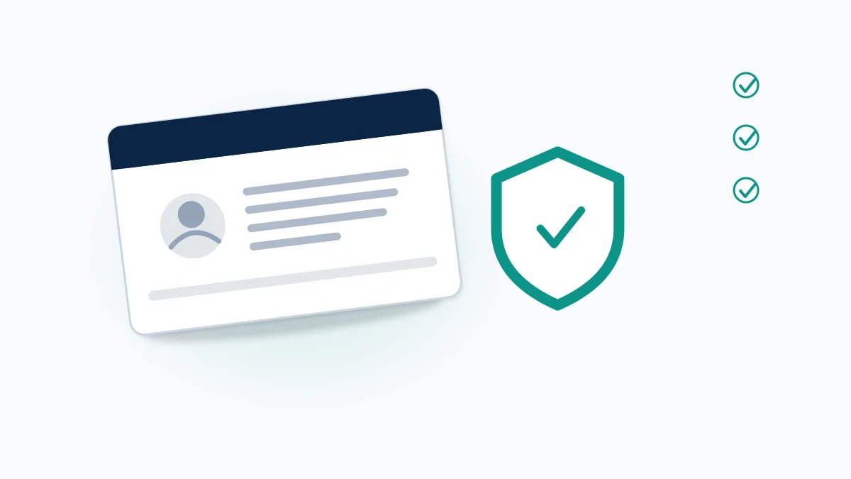 An ID card and shield illustration for the instagram impersonation report form and its identity check.