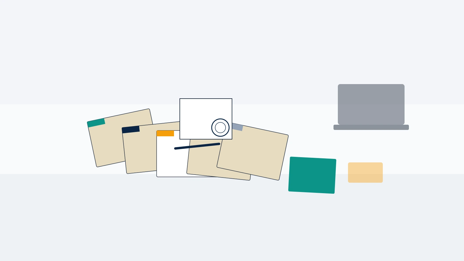 Evidence folders, a signed court order and a laptop laid out before filing an instagram legal removal request.
