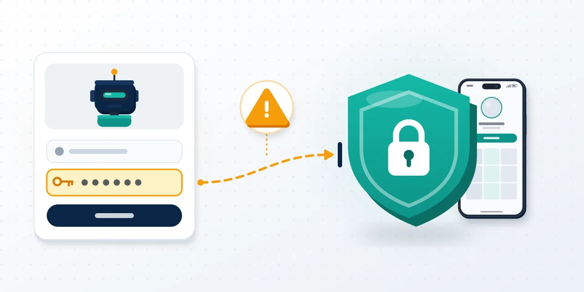 Instagram name checker bot asking for a login password, blocked by a shield and lock, showing why checkers never need credentials.