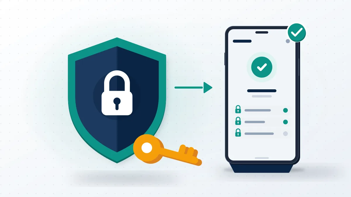 Shield, lock and key beside a phone with a check mark: the steps that secure an account once the instagram password reset link works.