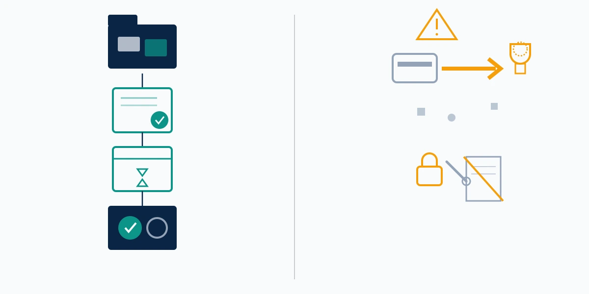 Two columns contrasting a documented appeal workflow with an inbox of guarantees, weighing Instagram recovery services legit or scam.