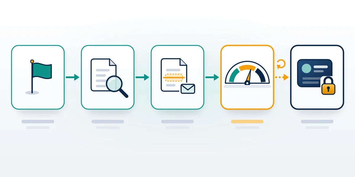 Flow from an Instagram report infringement filing through review, removal notice and account standing to a disabled account.