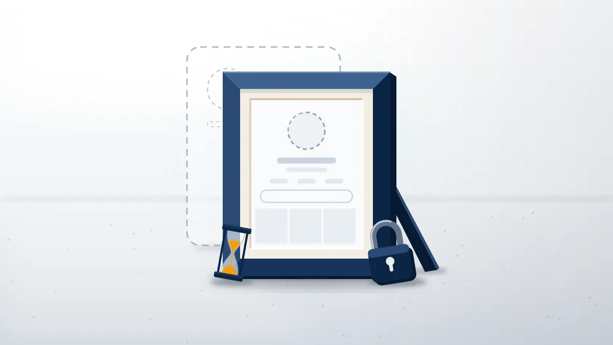 Instagram username not available but no account visible: an empty profile frame with a padlock and hourglass, a name held out of sight.
