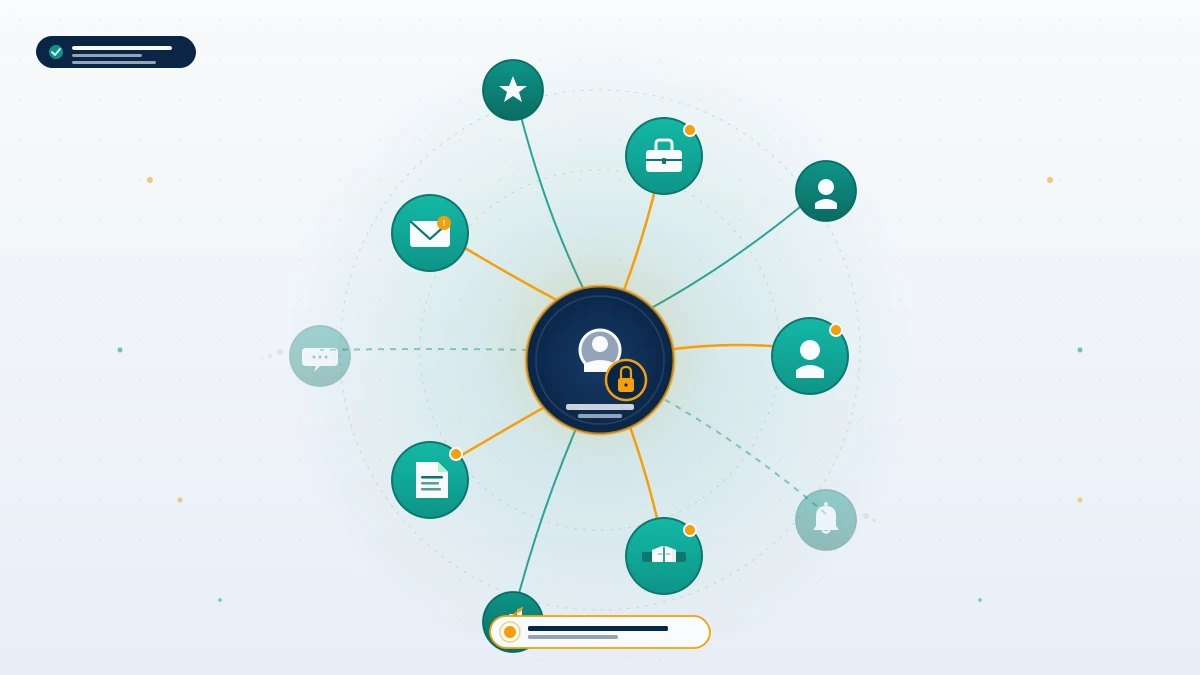 Network graph illustrating what a linkedin account recovery service protects: professional connections, opportunities, and reputation across a locked profile.