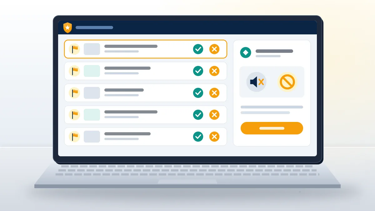 Member-reported content queue where group admins keep or remove a reported post, suspend the member or turn on post approval.