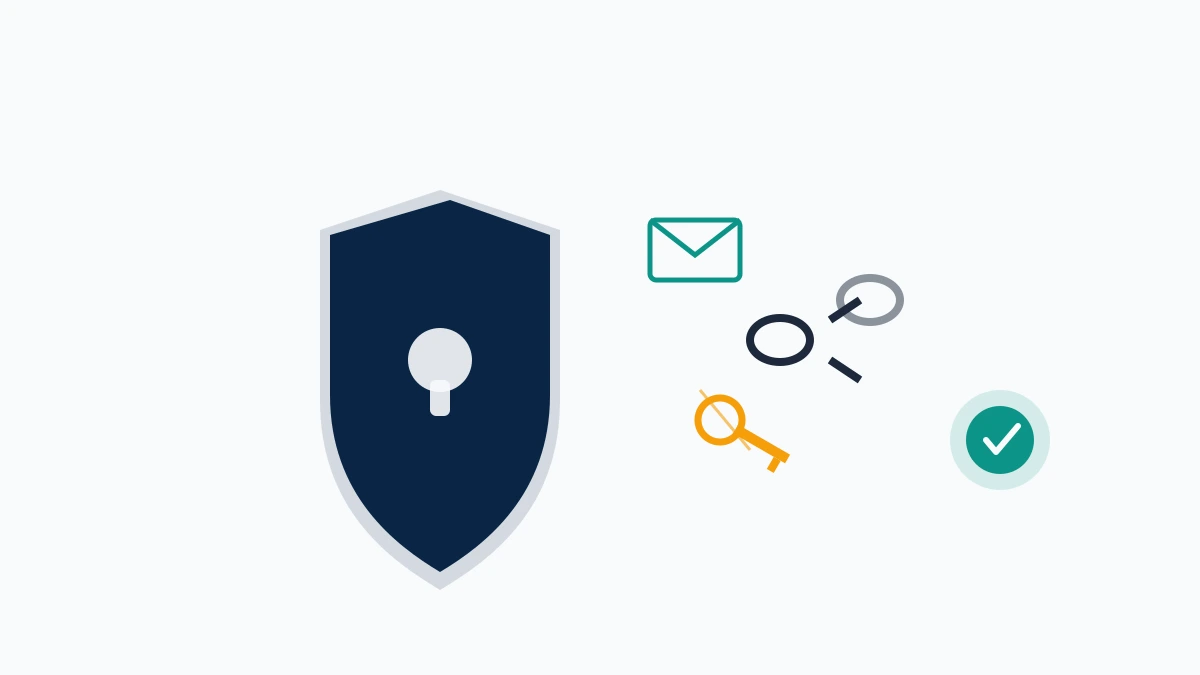 Layered shield and key metaphor for how to recover hacked facebook account without email after an attacker changes the login.
