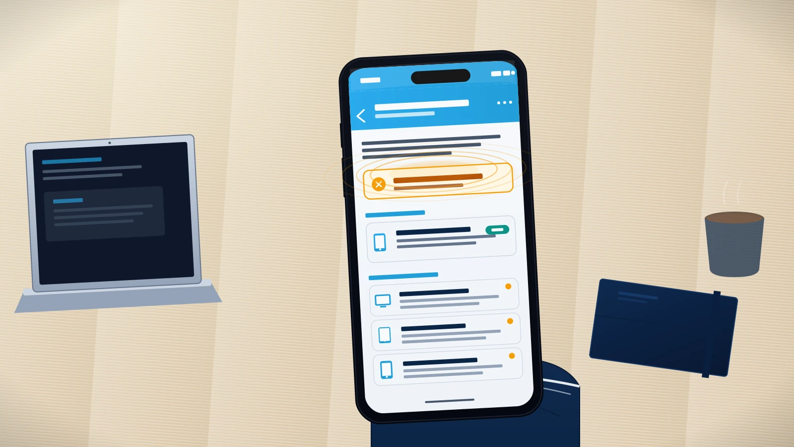 Hand holding a smartphone displaying Telegram active sessions list, the first step in hacked Telegram account recovery.