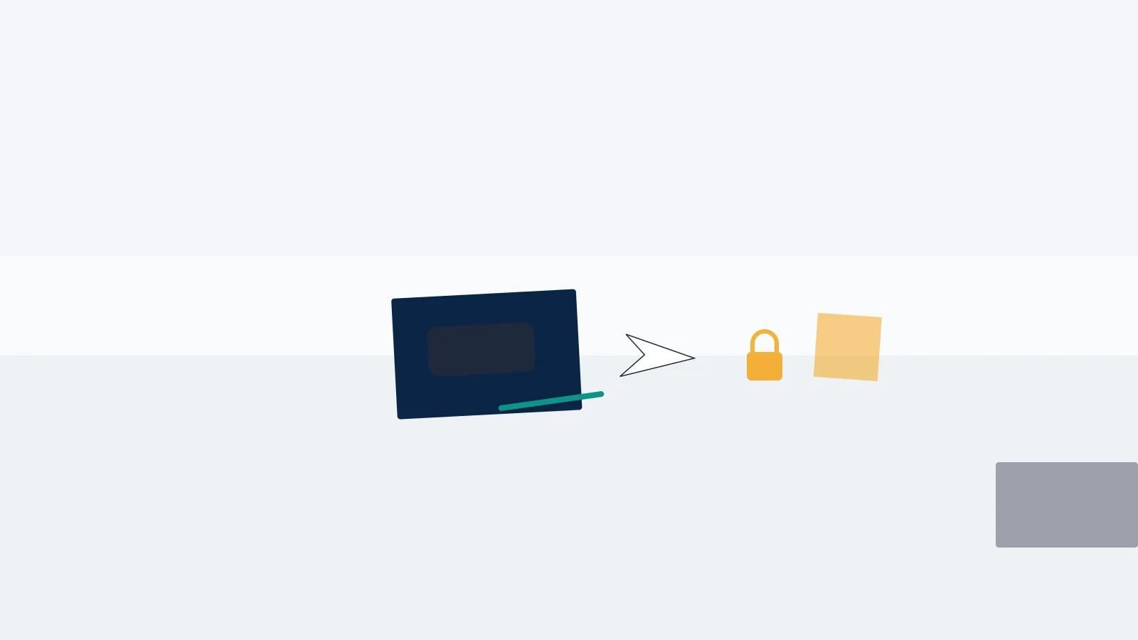 Telegram scam aftermath: smartphone face-down beside a paper airplane, padlock and blank sticky note on a desk.