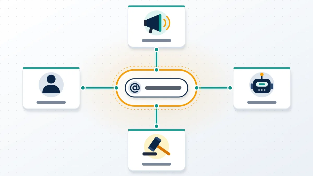 Hub diagram of who holds a Telegram username already taken: a person, a channel, a bot or a collectible sold at auction.