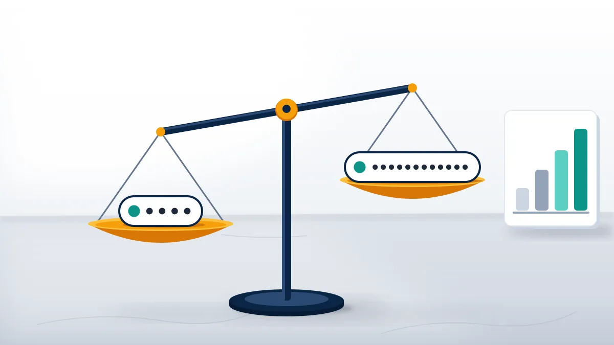 Balance scale where a short handle outweighs a long one, the main factor behind any Telegram username price.
