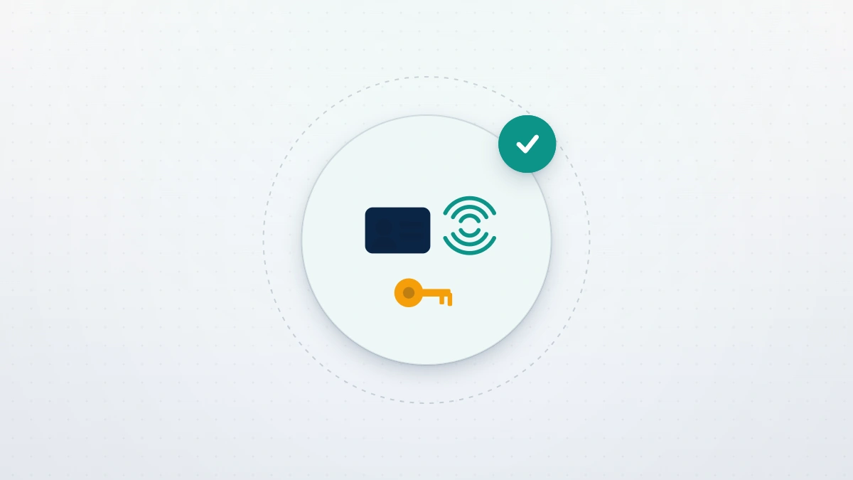 Conceptual illustration of verifying ownership for TikTok account recovery without email, using an ID card, fingerprint, and key.