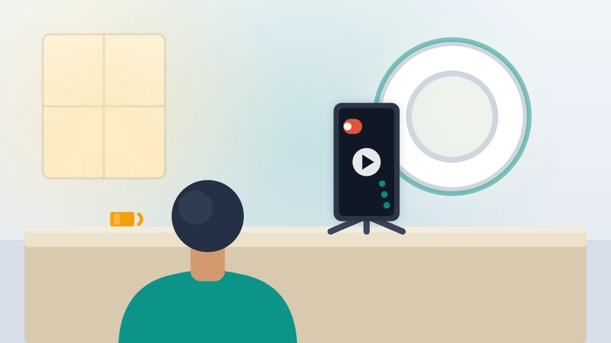 A seller adjusting a ring light after a successful TikTok LIVE access appeal restored their livestream permissions.