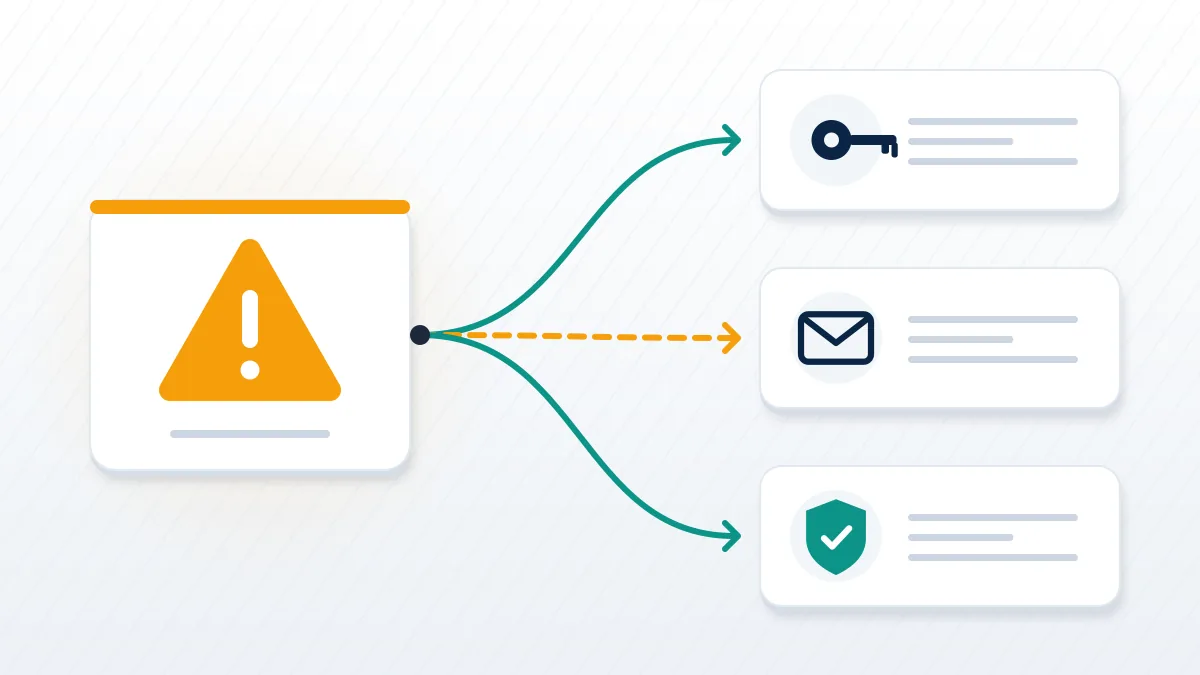 Warning card linked to a key, an envelope and a shield, the common Twitter account reactivation errors and their fixes.