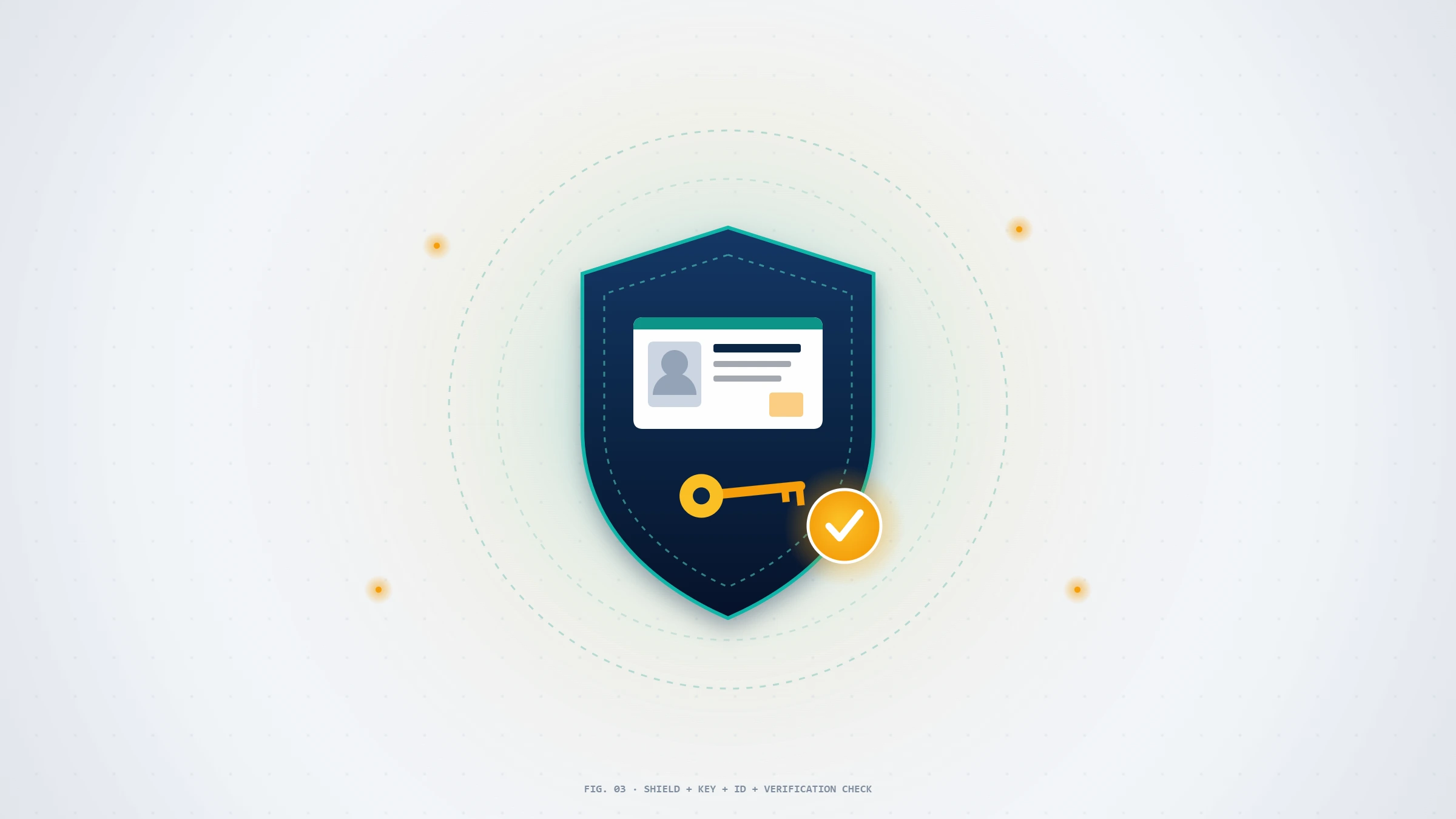 A conceptual lock and key with a verification badge representing secure twitter login account recovery and identity checks.