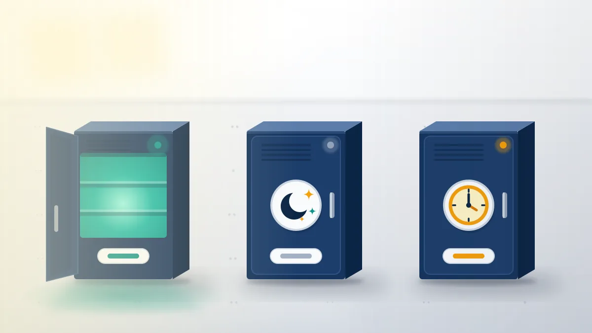 Three lockers showing why unused Instagram usernames stay held: one free, one held by a deactivated account, one pending deletion.