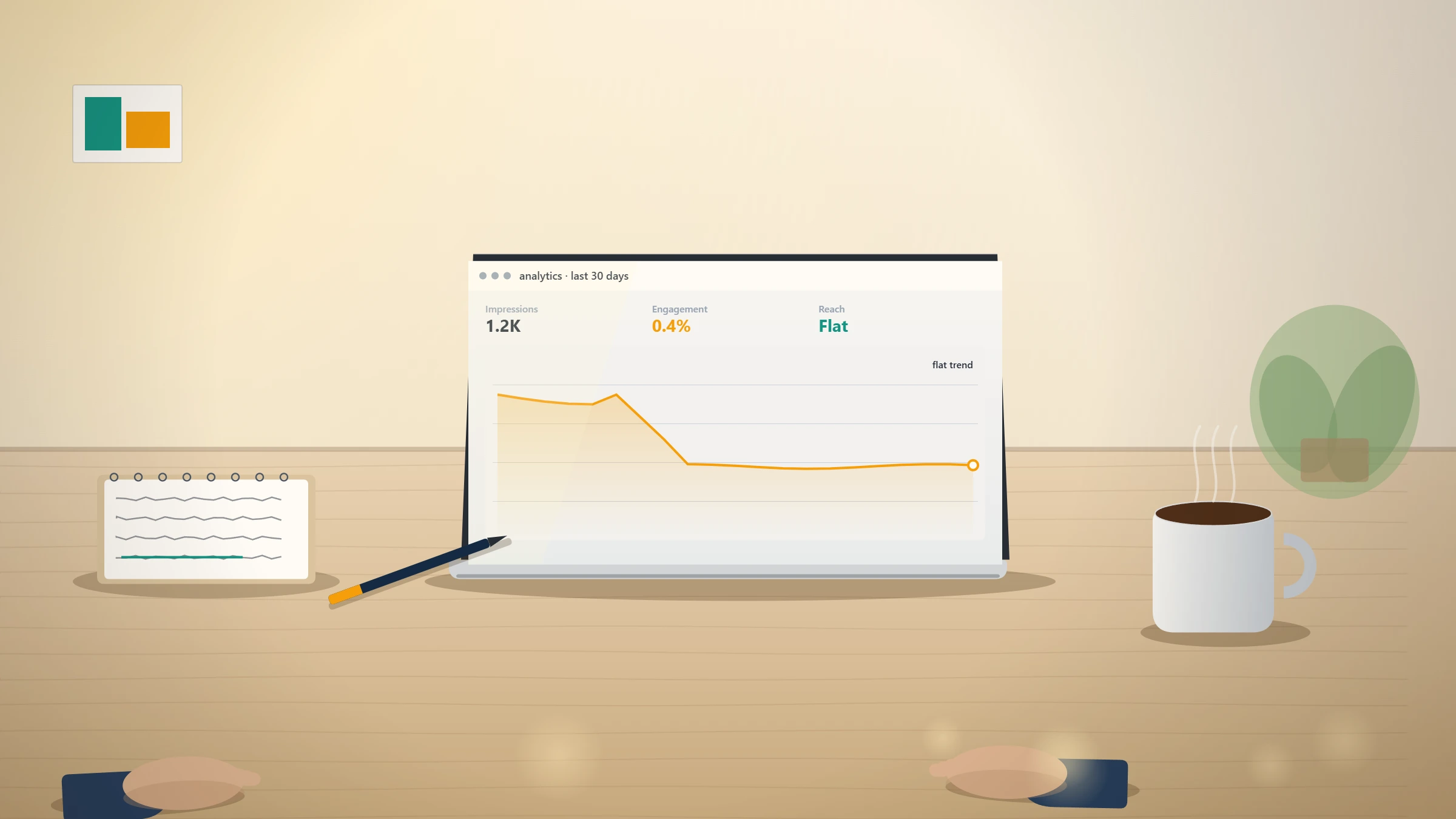 Editorial scene showing a creator reviewing analytics that explain what is a shadow ban on X and its impact on reach.