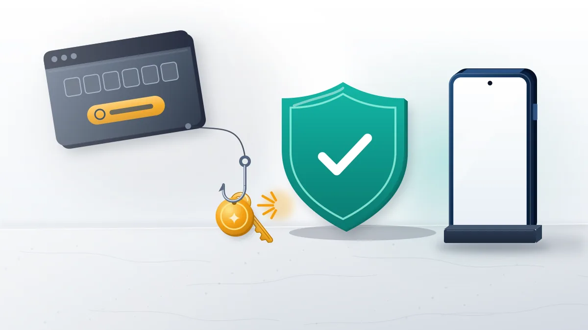 Shield blocking a fake recovery app that demands payment and a code, a warning about whatsapp data recovery online scams.