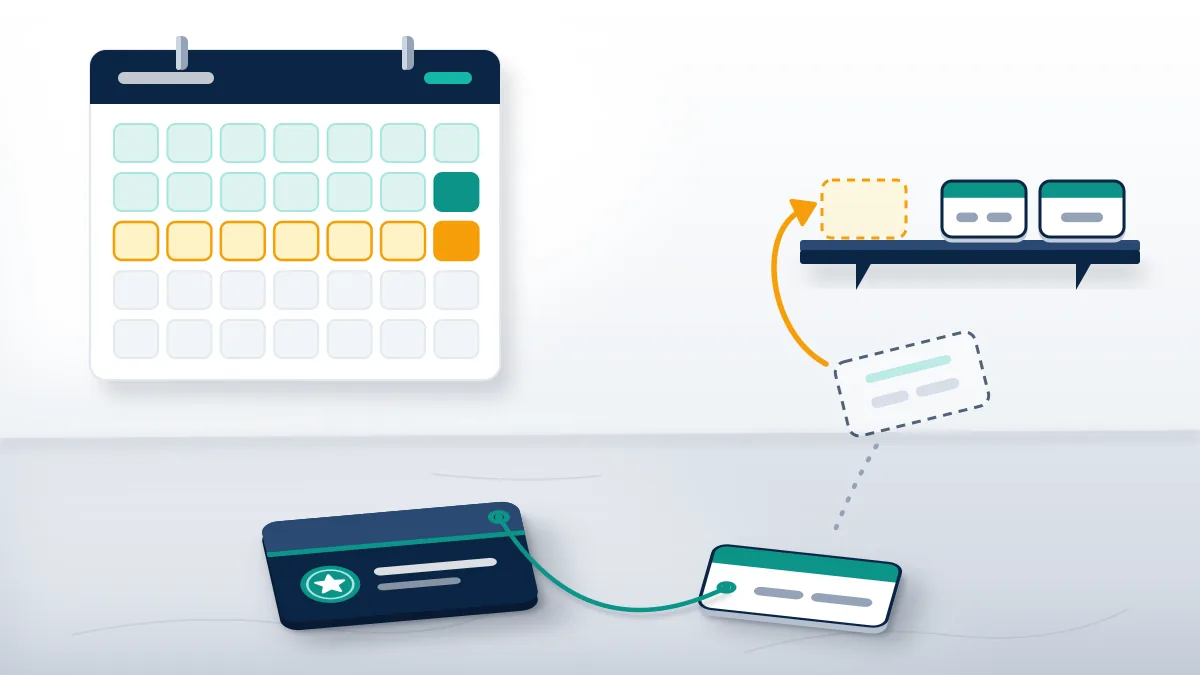 Calendar with a 30-day grace row and a name tag tied to a subscription card, showing how X premium handles lapse.