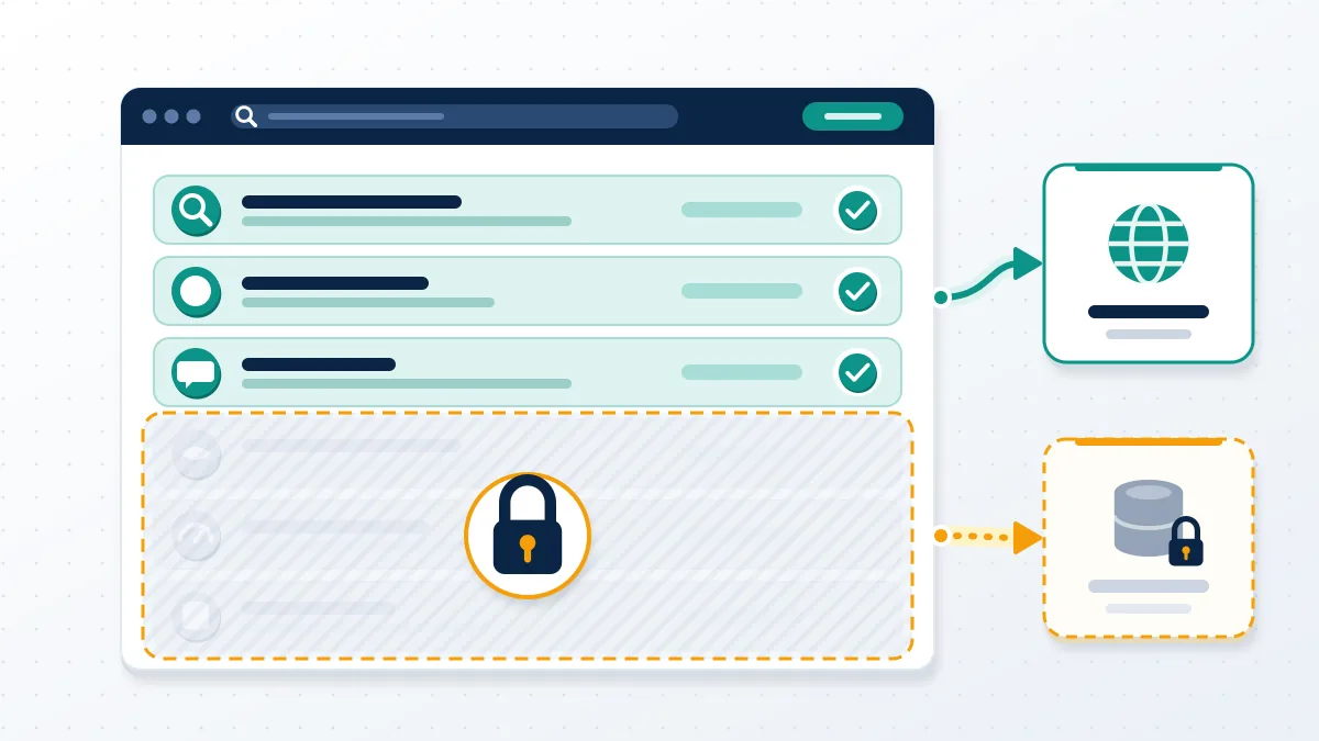 X shadowban checker panel: rows a public tool can test are lit, while internal account flags sit locked out of view.