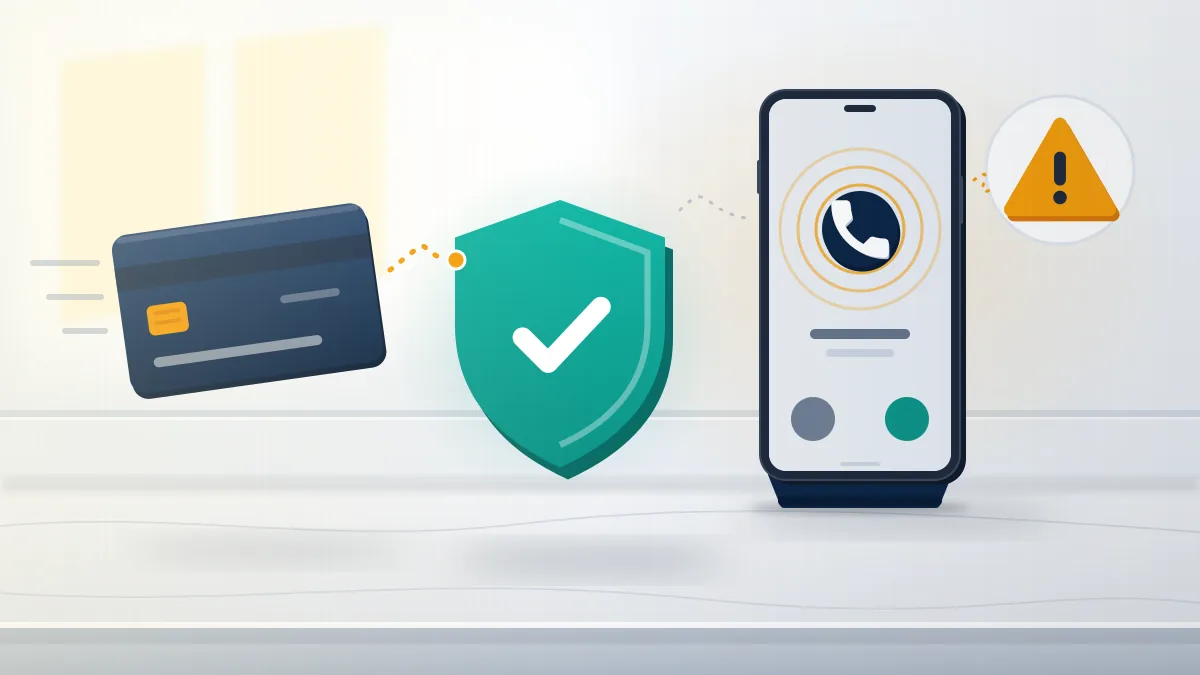 Shield blocking a ringing phone and a payment card, a warning about fake agents posing as X support for account recovery.