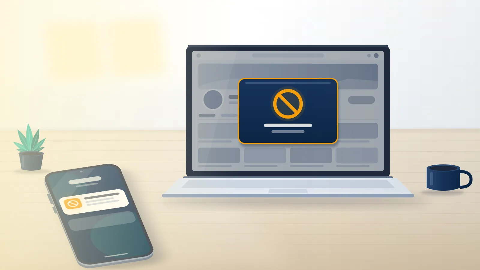 YouTube ban account notice on a laptop, with the channel page greyed out after the channel was terminated.
