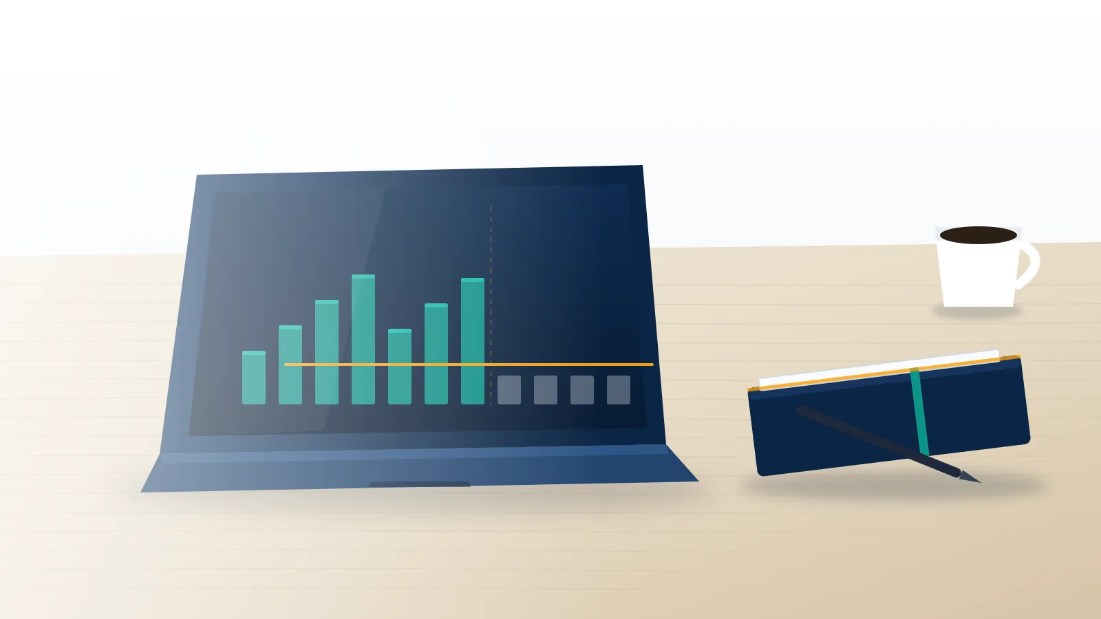 A dimmed revenue chart beside a prepared submission folder on a quiet desk, where a YouTube monetization appeal begins.